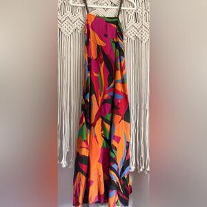True Destinations Beaded Strap Tropical Maxi Dress Size Small GUC